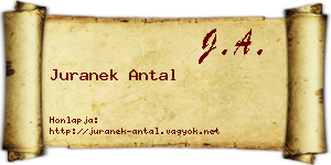 Juranek Antal névjegykártya